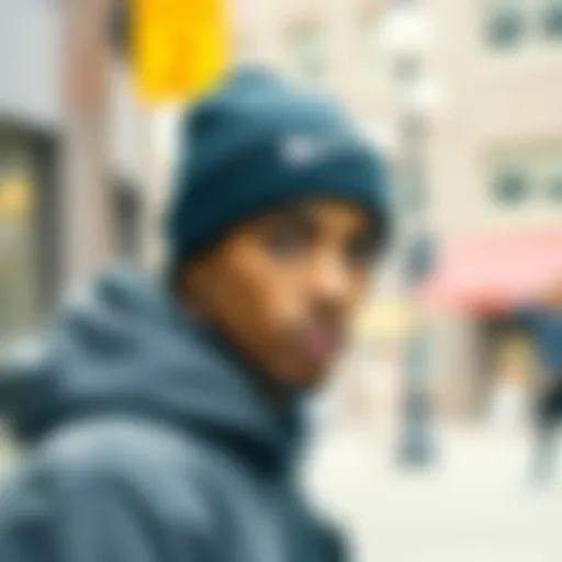 Stylish Nike beanie showcasing urban skate fashion