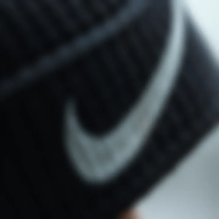 Close-up of Nike beanie texture and details