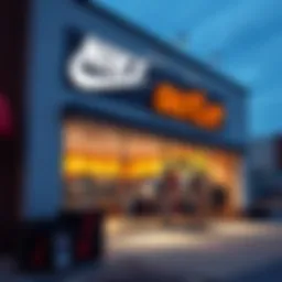 Exterior view of Nike Outlet Seaside showcasing skateboarding gear