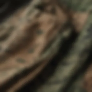 Detailed view of Nike SB camo pants showcasing fabric texture