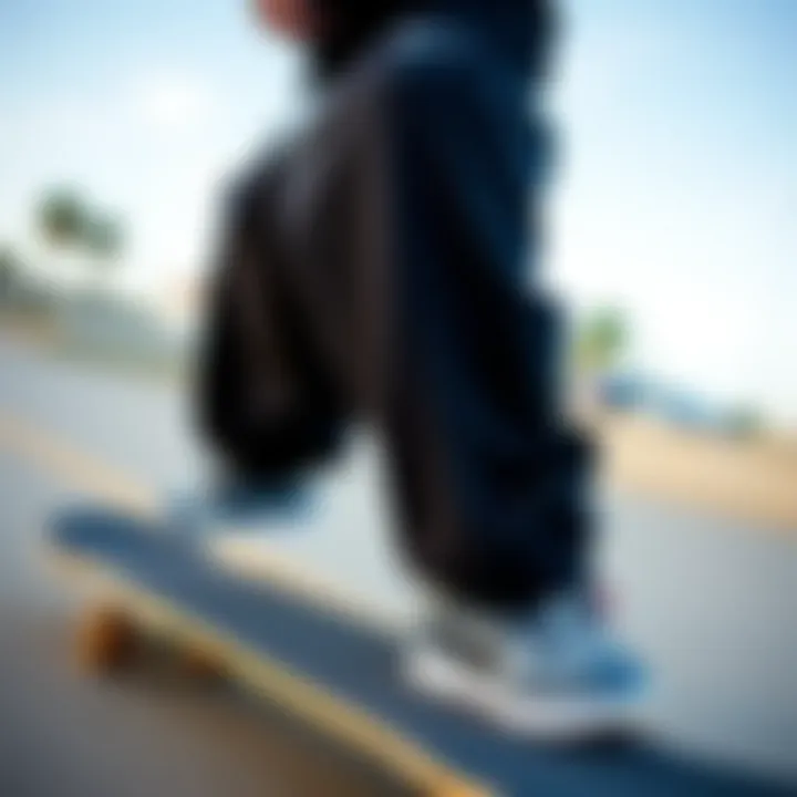 Stylish Nike sweat shorts showcased on a skateboard