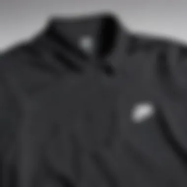 Close-up of Nike T-shirt with collar highlighting design and fabric