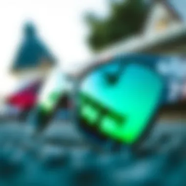 Close-up of Pit Viper sunglasses showcasing their unique design