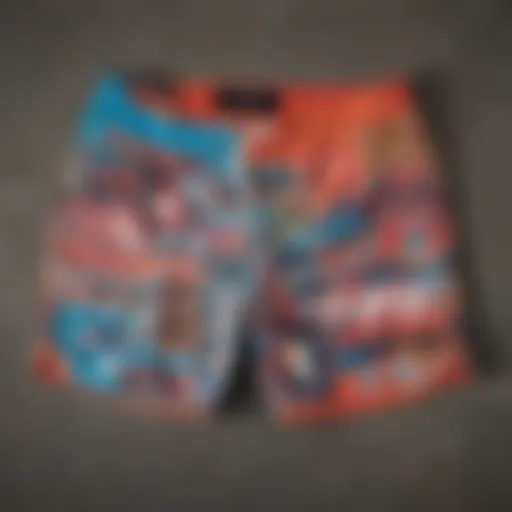 A vibrant display of printed sweat shorts in various designs