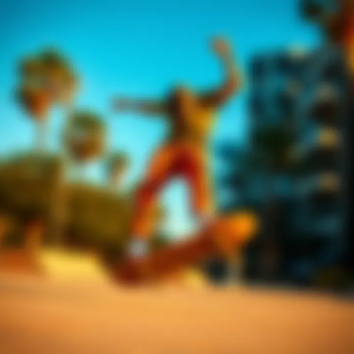 Skating in Rothco Orange Camo Pants Skater wearing Rothco orange camo pants performing a trick