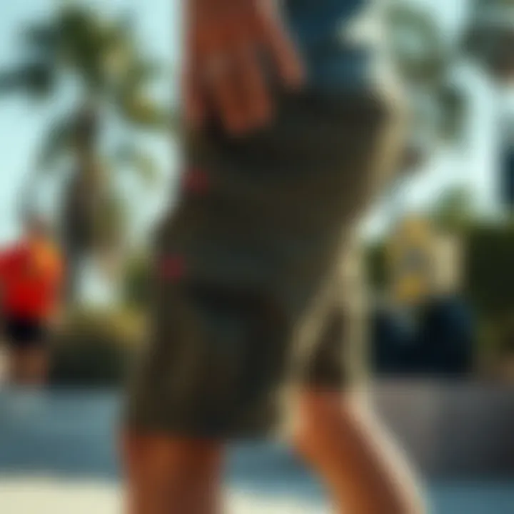 Side view of RSQ shorts highlighting fit and comfort