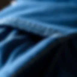 Close-up of Rue 21 skater jeans showing unique stitching and fabric texture