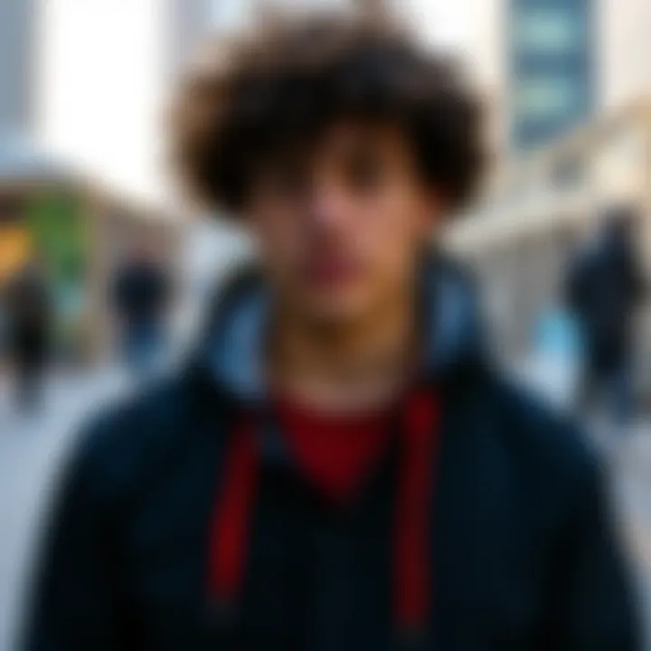 Individual wearing RVCA Anorak jacket in an urban environment