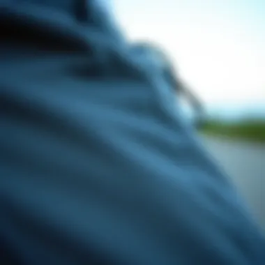 Detail of RVCA Hitcher Pants Fabric Texture Close-up of RVCA Hitcher Pants fabric showing texture and durability