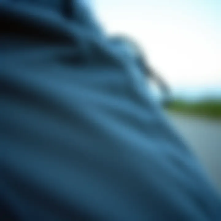 Detail of RVCA Hitcher Pants Fabric Texture Close-up of RVCA Hitcher Pants fabric showing texture and durability