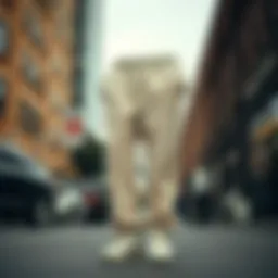 Stylish sherpa sweatpants displayed in an urban setting