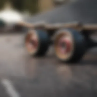 Composition of Skateboard Wheels for Enhanced Performance Close-up of skateboard wheels highlighting their composition.