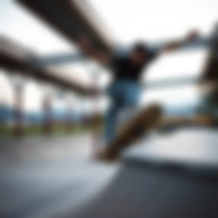 A skateboarder performing tricks at Station Park