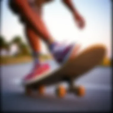 A skateboarder performing tricks while wearing surf skate shoes.