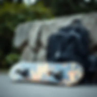 Tasmanian Tiger backpack with skateboard resting beside it