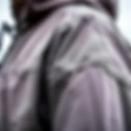 Detailed view of the 686 waterproof anorak jacket showcasing the fabric texture and waterproof technology.