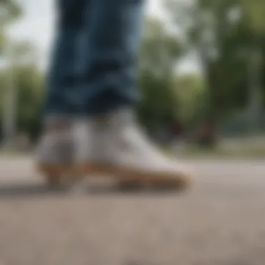 Group of skateboarders in a park, emphasizing the cultural significance of adidas Busenitz Grey Gum