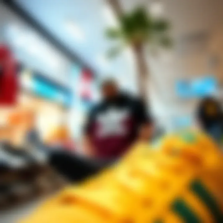 Trendy Skate Culture Merchandise Skate culture merchandise available at the outlet, highlighting trendy products