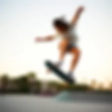 Lizzie Armanto performing a trick on her skateboard