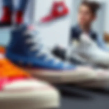 Collage of Modern Designs and Collaborations A collage of modern designs and collaborations of Converse