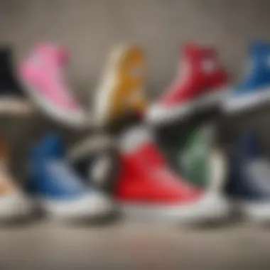 Group of Converse Chuck Taylor All Star Lift shoes in various colors.