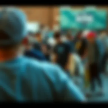 Engaged skateboarding community participating in an event