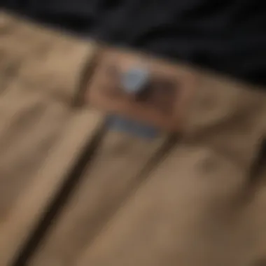 Detailed view of Dickies 29x32 waistband and fit