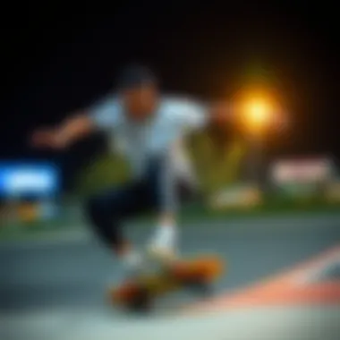 Nakel Smith showcasing his skateboarding skills