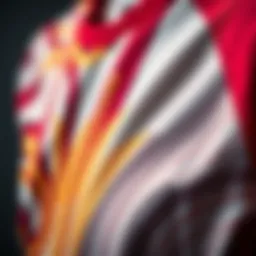 Close-up of the intricate fabric patterns of a gasp jersey