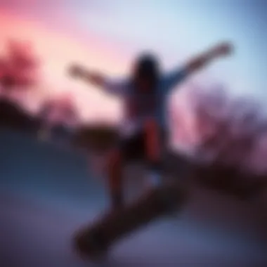 Skateboarder in Motion with Gasp Jersey A skateboarder performing tricks while wearing a gasp jersey, embodying skate culture