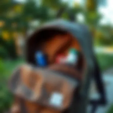 Detailed view of Herschel One Strap Backpack's features and compartments