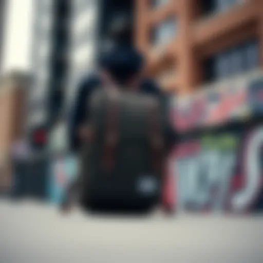 Herschel One Strap Backpack showcased against urban backdrop