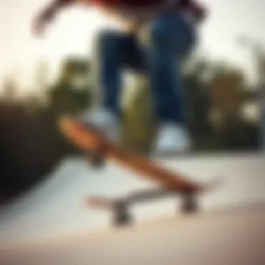 Tricks Enhanced by Quality Components Skater performing tricks, illustrating the impact of trucks and wheels on performance.