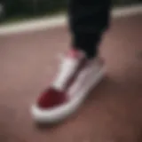 Vans showcasing maroon and white checkered pattern