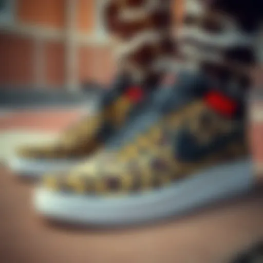 Close-up view of the Nike Leopard Sneakers showcasing their intricate design patterns