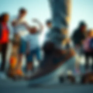 Group of skateboarders wearing Nike Leopard Sneakers, emphasizing cultural significance
