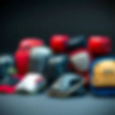 Collection of elbow, knee, and wrist pads arranged to show versatility and style