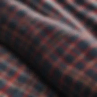 Close-up of plaid flannel fabric