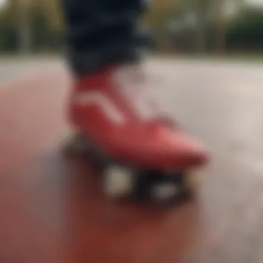 Artistic Elements of the Red Slide Artistic representation of the red slide integrated with various skateboarding elements.