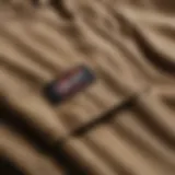 Close-up view of the fabric texture of Dickies cargo work pants emphasizing durability and comfort