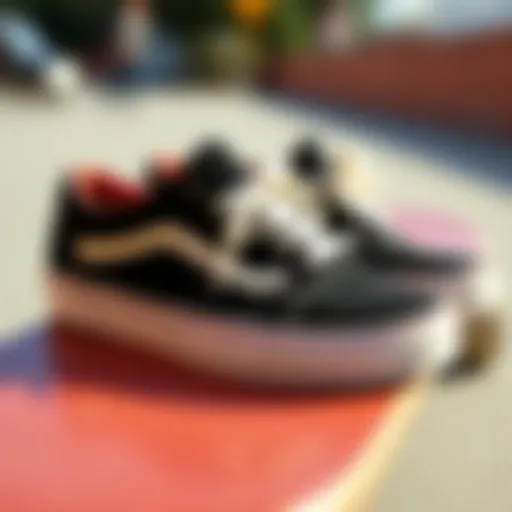 Iconic Vans sneakers on a skateboard deck