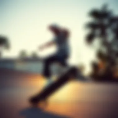 Skateboarder performing tricks in a Vans outfit