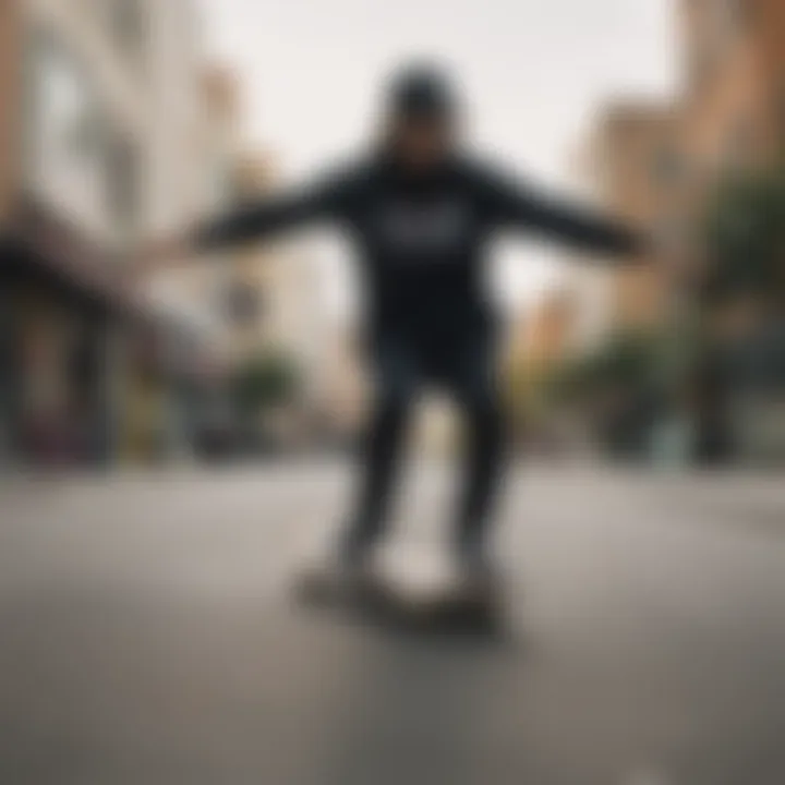 Skateboarder using the Vans Sackpack in an urban environment