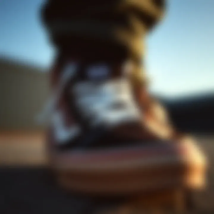 Detailed view of design evolution in the Vans Skate High Reissue