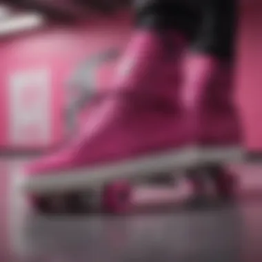 Artistic representation of Magenta color in skate culture.