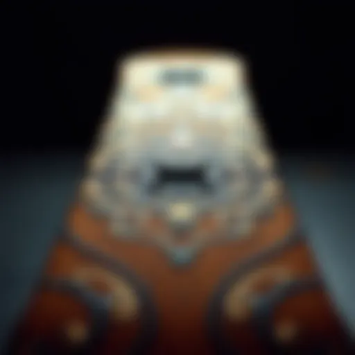 Intricate Fingerboard Design A detailed close-up of a fingerboard showcasing its intricate design