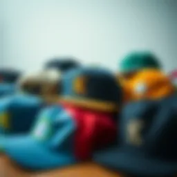 A collection of various skateboarding hats showcasing different styles and colors.