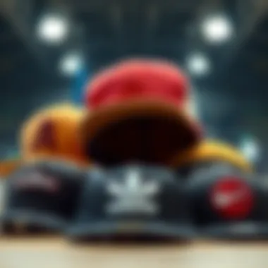 A trendy skateboard hat displayed alongside popular skateboard brands.