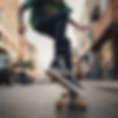 Skateboarder demonstrating moves in Vans shoes