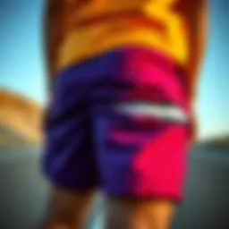 Dynamic view of Tommy Hilfiger bike shorts in vibrant colors
